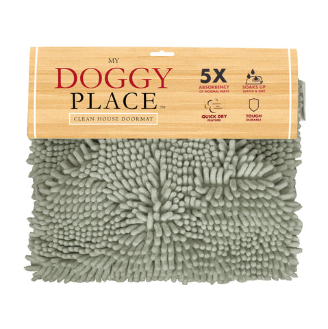 My Doggy Place Dog Towel - Super Absorbent Microfiber Towel with Hand Pockets - Dog Bathing Supplies - Quick Dry Shammy Towel - Washer and Dryer Safe - Sage Green - 30 x 12.5 in