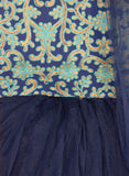 A.T.U.N Girls Lehenga Choli Multi-Turquoise