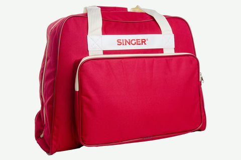 SINGER | Machine Carrying Case, Brick Color, Spacious Case Fits Most Standard Sewing Machines and Sergers, Fully-Padded Interior, Durable Canvas Exterior, Easy Zip, Large Front Pocket, Easy Transport