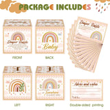 51 Pieces Boho Rainbow Diaper Raffle Tickets with Diaper Raffle Card Box Boho Baby Shower Decorations Baby Shower Holder Box for Girl Diaper Raffle Boho Rainbow Party (Boho Rainbow)