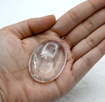 Clear Quartz Palm Stone - Massage Worry Stone for Natural Body Chakra Balancing, Reiki Healing and Crystal Grid Clear Quartz