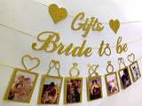 Concico Bridal Shower Decorations - Gifts Bride to be Banner and Photo Banner for Bridal Shower/Wedding/Engagement Party Kit Supplies Decorations decor(Gold)
