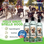 Wagzer Pets Oatmeal Shampoo - Improving Hair Strength - Hypoallergenic - Renews Moisture Retention - Infused with Coconut Oil - 16 Ounce