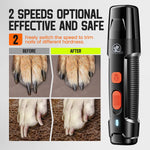 LOPSIC Dog Nail Grinder with 2 LED Lights, 2-Speed Powerful Rechargeable Dog Nail Trimmers and Clipper Kit Ultra Quiet Painless Pet Dog Nail Clipper Quick Grooming for Small Medium Large Dogs & Cats Black
