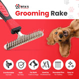 Rita's Pet Supplies Deshedding Undercoat Rake for Dogs - Dog Grooming Rake - Grooming Brush for Dogs and Cats - Dog Brush and Cat Brush, Detangling Brush, Dog Grooming Kit, Dog Brush for Shedding