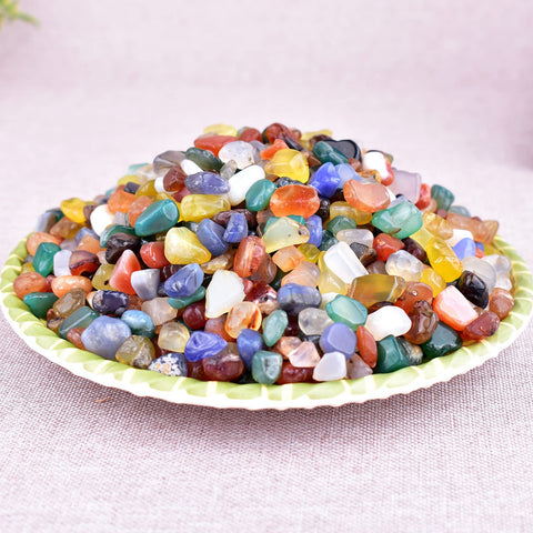 SigMntun Colorful Agate Crystal Chips Bulk - 10 oz (283g) Tumbled Stones for Crafts Decorative Rocks Planters Succulent Rocks, Healing Crystal Reiki Chakra Meditation Energy Balancing Therapy 10 Oz - Colorful Agate