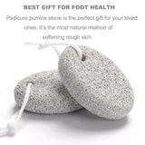 Natural Foot Pumice Stone for Feet, Borogo 2-Pack Lava Pedicure Tools Hard Skin Callus Remover for Feet and Hands - Natural Foot File Exfoliation to Remove Dead Skin, Heels, Elbows, Hands White