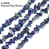 456 PCs Natural Chip Stone Beads, 5-8mm Irregular Multicolor Gemstones Loose Crystal Healing Lapis Lazuli Rocks with Hole for Jewelry Making DIY Crafts