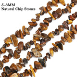 456 PCs Natural Chip Stone Beads, 5-8mm Irregular Multicolor Gemstones Loose Crystal Healing Classic Tiger Eye Rocks with Hole for Jewelry Making DIY Crafts