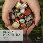 KALIFANO Bulk Tumbled Stones (1,000+ Carats) Random Assortment of Polished High Energy Reiki Crystals (May Include Blackstone, Turquoise, Fluorite etc.) - Piedras Caidas with Healing Properties