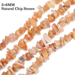 456 PCs Natural Chip Stone Beads, 5-8mm Irregular Multicolor Gemstones Loose Crystal Healing Sunstone Rocks with Hole for Jewelry Making DIY Crafts
