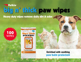 Petkin Big N' Thick Paw Wipes for Dogs, 200 Large Wipes - Clean Dirty Paws After Walks, with Paw Balm Protectant - Keep Floors and Furniture Clean - Ideal for Home or Travel - 2 Packs of 100 Wipes 2 Pack - 200 Wipes