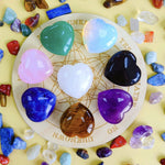 ZHIYUXI 8Pcs Heart Crystal Stones Amethyst Rose Quartz Tiger's Eye Healing Crystals Set Crystal Heart Gifts Reiki Chakra Energy Balance Meditation Yoga Decor Gift Mixed Color#8
