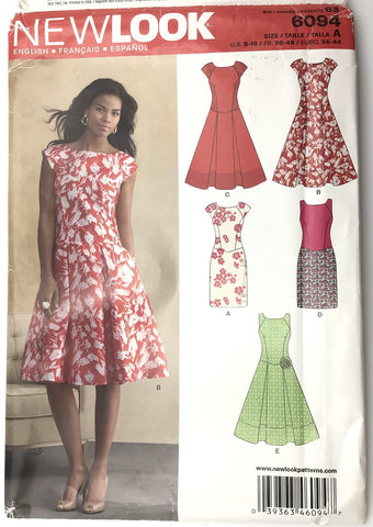 Simplicity New Look U06094A Misses Dresses Sewing Pattern, Red, A (8-10-12-14-16-18)