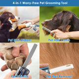 Lalolee Dog Nail Clippers, Upgraded 4-in-1 Heavy Duty Dog Nail Trimmer with Quick Safety Protection, Quiet, Fast Metal Dog Nail Grinder for Medium/Small Dogs and Cats