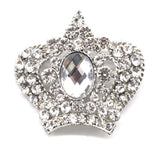Belagio Enterprises 2-inch Rhinestone Crown Brooch 1 Piece, Silver/Crystal