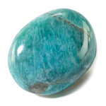 KALIFANO Amazonite Palm Stone with Healing & Calming Effects - AAA Grade High Energy Amazonita Worry Stone with Information Card - Reiki Crystal Used for Intuition (Family Owned and Operated)