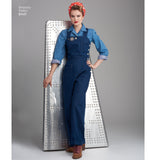 Simplicity Pattern 8447 U5 Misses' 1940s Vintage Pants, Overalls and Blouses, Size 16-24
