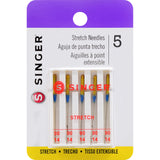 SINGER 04721 Size 90/14 Stretch Sewing Machine Needles, 5-Count , White 1.0