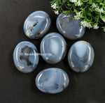 Dendrite Agate Palm Stone - Pocket Massage Worry Stone for Natural Body Chakra Balancing, Reiki Healing and Crystal Grid Dendrite Agate