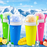 RELPOM® Slushie Maker Cup, TIK TOK Magic Quick Frozen Smoothies Cup, Cooling Cup, Double Layer Squeeze Slushy Maker Cup, Cool Stuff Birthday Gifts for Kids (Blue) Blue