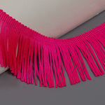 Expo International Trims By The Yard 4" Chainette Fringe Trim, Polyester-Made Decorative Fringe Trim, For Costumes, Uniforms, Home Decor, and Party Decorations, Washable Fringes, 5-Yard Cut Neon Pink