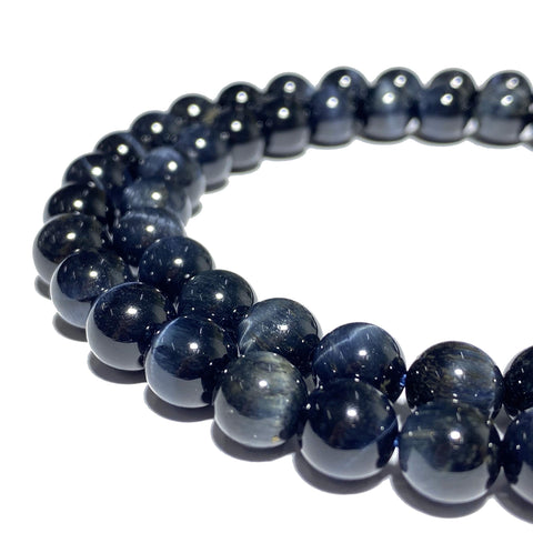 ABCGEMS African Midnight Blue Tiger Eye (Gorgeous Matrix- Exquisite Color) Healing Energy Crystal Stone Ideal for Bracelet Necklace Ring DIY Jewelry Making Craft Men Women Smooth Round Tiny 6mm Mid-Night Blue Tiger Eye (From Southern Africa)