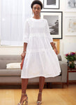 McCall's Patterns McCall's Women's Knee Length Pleated Dress, Sizes 6-14 Sewing Pattern, White