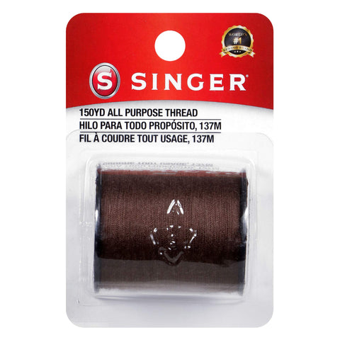 SINGER 60050 All Purpose Polyester Thread, 150-Yard, Brown 1- Pack