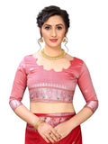 Regolith Designer Sarees for women banarasi silk saree with fancy saree Un-stitched blouse Pieces