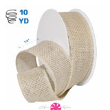 Morex Ribbon Natural Wired Ribbon Burlap, 1-1/2 Inch, 10-Yard, Cream 1.5" x 10 Yd