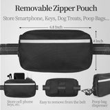 iYoShop Hands Free Dog Leash with Zipper Pouch, Dual Padded Handles and Durable Bungee for Walking, Jogging and Running Your Dog (Large, 25-150 lbs, Black) Large