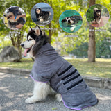 Periflowin Dog Drying Coat - Dog Bathrobe Towel Microfibre Fast Drying Super Absorbent Pet Dog Cat Bath Robe Dog Dressing Gown for Cat & XS Small Medium Large Dogs X - Small (Back Length 13”) Blue