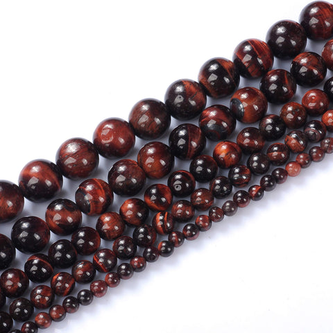 Natural Stone Beads 10mm Red Tiger Eye Gemstone Round Loose Beads Crystal Energy Stone Healing Power for Jewelry Making DIY,1 Strand 15"