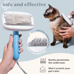Pet Slicker Brush - Dog & Cat Brush for Shedding & Grooming - Self-Cleaning Undercoat Dematting & Detangling Brushes for Long & Short Haired Pets (Cotton Blue) Cotton Blue