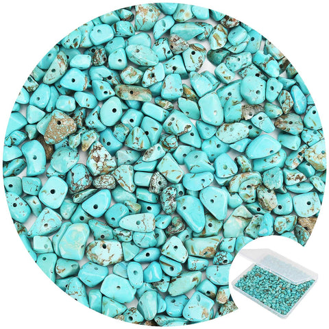 456 PCs Natural Chip Stone Beads, 5-8mm Irregular Multicolor Gemstones Loose Crystal Healing Turquoise Rocks with Hole for Jewelry Making DIY Crafts