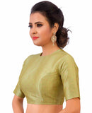 Studio Shringaar Women's Polyester Embroidered Half Sleeves Readymade Blouse