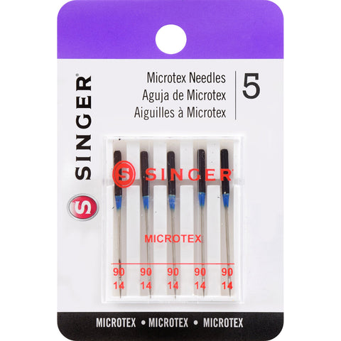 SINGER 04712 Universal Microtex Sewing Machine Needles, Size 90/14, 5-Count 1.0