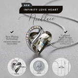 Leafael Women’s Silver Plated Infinity Love Heart Pendant Necklace with Birthstone Crystals, Jewelry Gifts for Her, 18 + 2 inch Chain, Anniversary Birthday Mother's Necklaces for Wife Mom Girlfriend 13c-Protection-Crystal Black