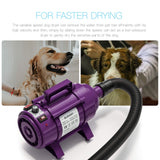 Burano Dog Dryer, High Velocity Pet Hair Dryer, 4.3HP Stepless Adjustable Speed Dog Hair Force Dryer for Dogs, Cats & More, Powerful Pet Blower with Heater Purple