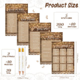 Outus 220 Pieces Bridal Shower Game Set Wedding Games Cards Eucalyptus Lemon Theme Bridal Game Supplies and Pencils Activity Accessories for Bride Groom Bachelorette Party Wedding (Rustic Wood Style) Rustic Wood Style