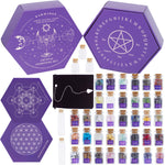 KARMABOX 43 PC Crystal Healing Set for Witches - Real Crystals for Witchcraft, Spell Jars, Altar, Decor - Beginner Wiccan Supplies and Tools - Witchcraft Supplies Crystal Set