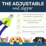 Zen Clipper Precise Safer Pet Nail Trimmer - Fully Adjustable Pet Nail Clipper for Dogs and Cats - Clips only The Amount of Nail You Chose Quick, Clean and Quiet Cut - Patented (Junior) Junior