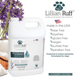 Lillian Ruff Waterless No-Rinse Dog Dry Shampoo Spray with Hydrating Essential Oils - pH-Balanced Dry Shampoo for Dogs - Clean, Condition, Detangle & Deodorize Dry, Sensitive Skin (Gallon) Lavender Coconut Gallon