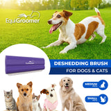 EquiGroomer Deshedding Brush for Dogs and Cats | Undercoat Deshedding Tool for Large and Small Pets | Comb Removes Loose Dirt, Hair and Fur | Perfect Clean for Short and Long Hair Grooming Shedding 5" Purple