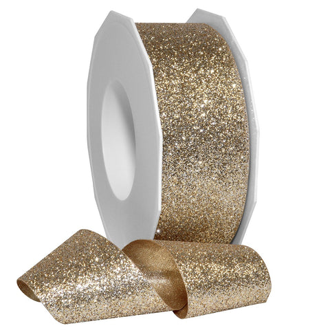 Morex Ribbon 98509/25-935 Metallic Princess Glitter, 1-1/2 x 25 yd, Bright Gold 1.5" x 25 Yd