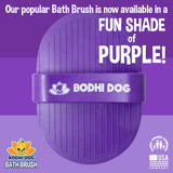 Bodhi Dog Shampoo Brush | Pet Shower & Bath Supplies for Cats & Dogs | Dog Bath Brush for Dog Grooming | Long & Short Hair Dog Scrubber for Bath | Professional Quality Dog Wash Brush Two Pack Purple