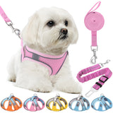 HPETHF Dog Harness for Small Dogs Leashes Set,Soft No Pull Adjustable Breathable Mesh Leash and Harness Vest Belt for Puppy,Small,Medium Dogs and Cats. XS Pink