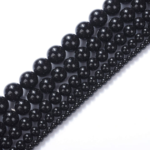 Natural Stone Beads 10mm Black Onyx Agate Gemstone Round Loose Beads Crystal Energy Stone Healing Power for Jewelry Making DIY,1 Strand 15"