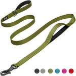 Fida 4 FT Heavy Duty Dog Leash with 2 Comfortable Padded Handles, Traffic Handle & Advanced Easy Snap Hook, Reflective Walking Lead for Large, Medium & Small Breed Dogs, Green 4 Feet (Pack of 1)